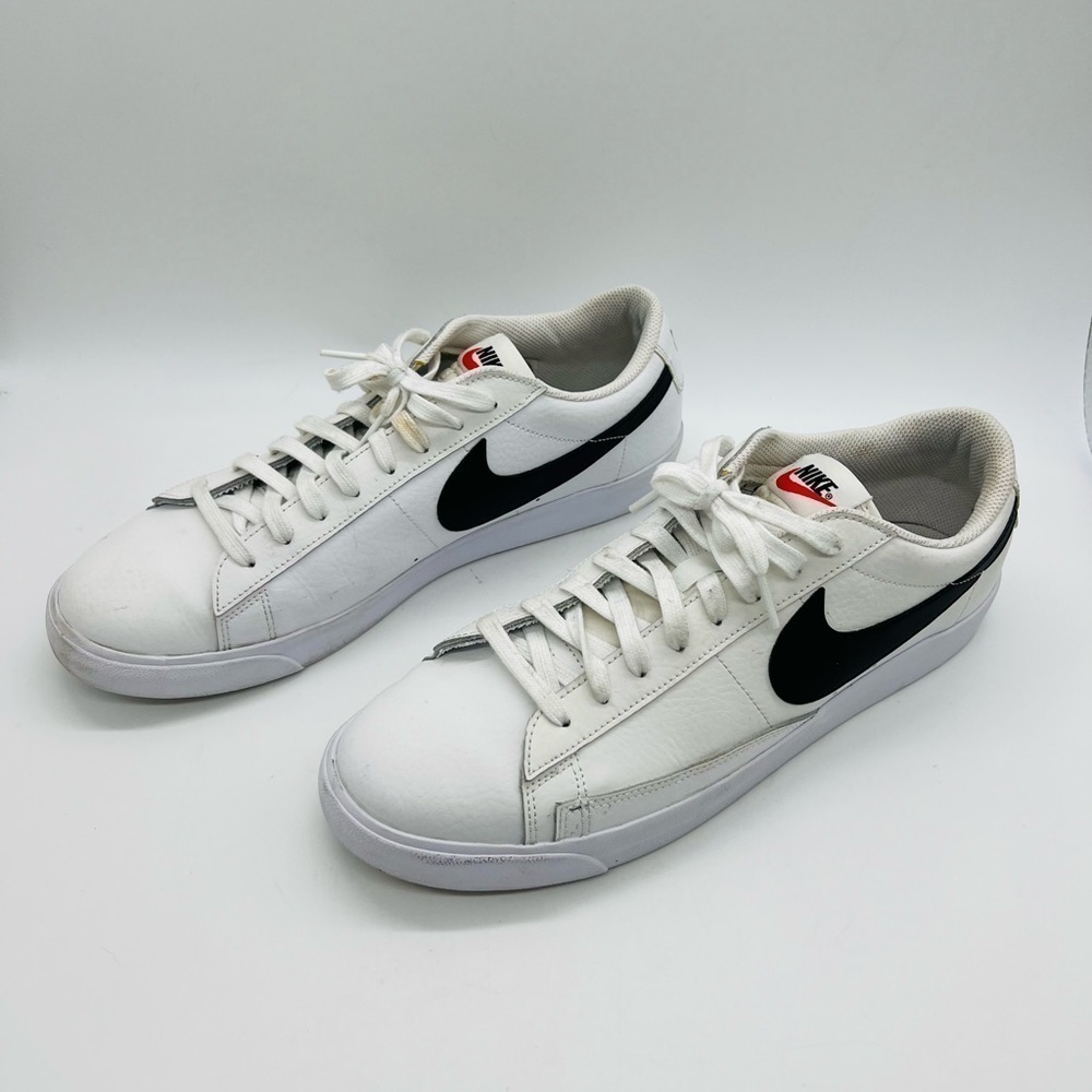 NIKE MEN’S BLAZER LOW CZ1089-100 WHITE LEATHER SNEAKERS SIZE 12